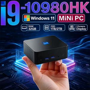 미니 PC 윈도우 11 프로 코어 i9 10980HK 32GB 램 1TB/2TB SSD WIFI 6 BT5.2 4K HD 미니 게이밍/오피스/학습용 PC 3년 보증