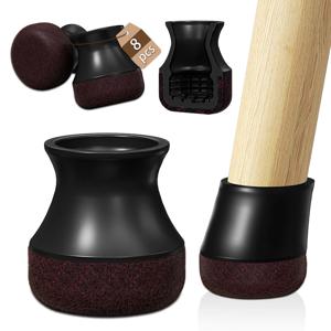 대각선 두꺼운 TPE 패드가 있는 8PCS 의자 다리 보호대, 경목재 소음 방지 가구용 실리콘 바닥 펠트 발 커버