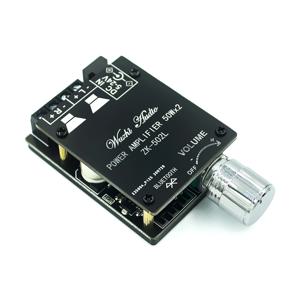 XZG ZK-502L 미니 블루투스 5.0 DC 5-24V 무선 오디오 디지털 파워 앰프 스테레오 보드 50Wx2 블루투스 앰프 증폭기