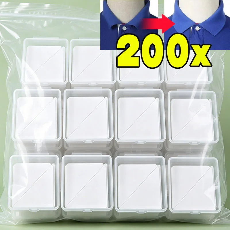 200개 변형 방지 칼라 스테이 스티커, 롤링 방지 스탠드 쉐이퍼 접착 패치, 컬 방지 폴로 셔츠 고정 패드