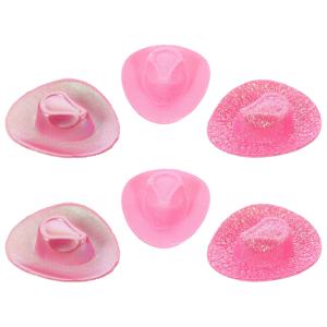 6Pcs 미니 카우보이 모자 세트 사진 소품을위한 소형 경량 인형 집 액세서리 DIY 공예 장식 파티 장식 작은