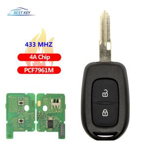 Renault Duster Sandero Dacia Logan Lodgy Dokker Trafic Clio4 4AChip 433MHz VAC102 용 최고의 키 자동차 원격 제어 키