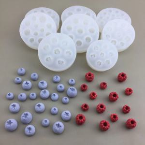 1Pc 블루베리 라즈베리 실리콘 금형 시뮬레이션 과일 퐁당 양초 금형 DIY 초콜릿 쿠키 베이킹 금형 케이크 장식 용품
