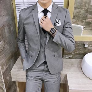 우아한 남성 세트, 블레이저, 조끼, 바지, 비즈니스 한국 버전, 슬림핏 웨딩, 전문 신사 세트 S-6XL