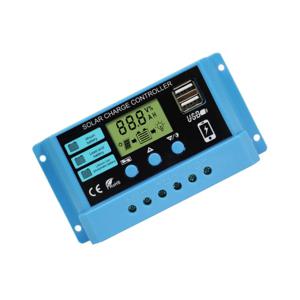 30A 태양광 충전 레귤레이터 PWM LCD 디스플레이 12V/24V 범용 자동 듀얼 USB 5V 출력 태양광 컨트롤러 배터리 충전기