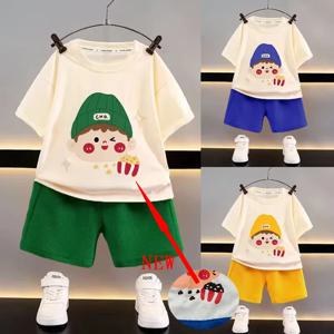 아기 옷 여름 어린이 캐주얼 세트 귀여운 패션 정장 유아상의와 반바지 두 조각 세트