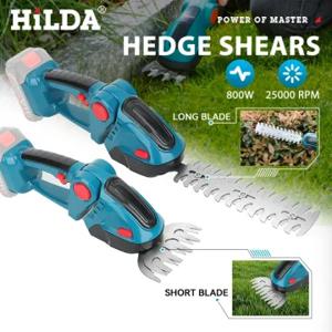 HILDA 2 IN1 전기 헤지 트리머 무선 핸드 헬드 잡초 가지 치기 전단 관목 모어 Makita 18V 배터리 용 정원 도구