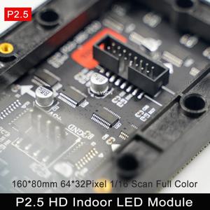 P2.5 실내 SMD RGB LED 패널 64*32 픽셀 1/16 스캔(HUB75 포트 포함)