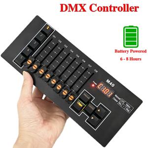 휴대용 DMX 컨트롤러 무대 조명 DMX512 미니 콘솔 배터리 전원 모바일 Dj 웨딩 업라이트 무선 LED 파 라이트