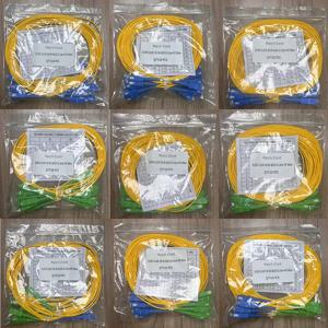 SC/APC SC/UPC 광섬유 패치 코드, 0.5/1/2/3/5미터, SM OS2 G652D 9/125um, 단순 2.0mm 꽉 버퍼, 노란색 PVC 외장