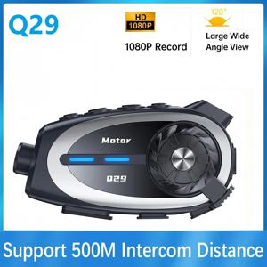 Q29 오토바이 블루투스 헬멧 Intercom1080P HD 무선 카메라 초광각 렌즈 레코더 방수 소음 감소