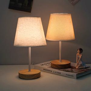 원목 패브릭 USB 소형 책상 램프 침실 침대 옆 램프 공부방 기숙사 LED 야간등 창의적인 분위기 조명 장식