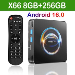 오리지널 안드로이드 16 X66 스마트 TV 박스 32GB 64GB 128GB 256GB RK3528 블루투스 6.0 듀얼 와이파이 2.4&5G 와이파이6 8K 비디오 AV1 미디어 플레이어