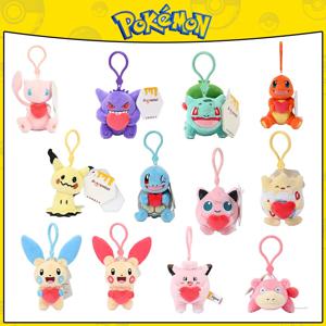 포켓몬 Jigglypuff Charmander Gengar Squirtle Mimiku Kawaii 봉제 인형 장난감 키 체인 배낭 펜던트 열쇠 고리 생일 선물