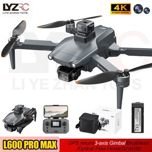 새로운 L600 PRO MAX/L600 PRO GPS 드론 4K 전문가용 HD 듀얼 카메라 3축 짐벌 5KM 장애물 회피 브러시리스 쿼드콥터 장난감