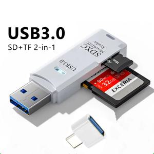 다기능 2-in-1 고속 USB 3.0/2.0 카드 리더기, TF SD 카드 메모리, 컴퓨터/태블릿 카메라/노트북/차량용 지원