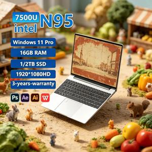2026 보구이쉬 오리지널 15.6인치 노트북 N95 FHD IPS 디스플레이 120Hz 페트러스 울트라리어 스크린 7500mAh 32GB/2TB SSD 시크 백라이트