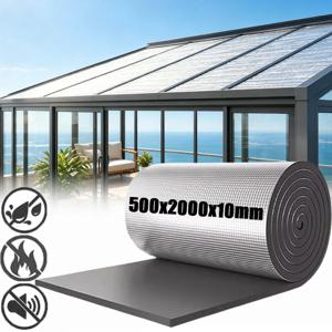 500x2000x10mm 두께의 자가 접착 알루미늄 호일 열 차단 방음 매트 (자동차 도어 엔진 후드 단열용)
