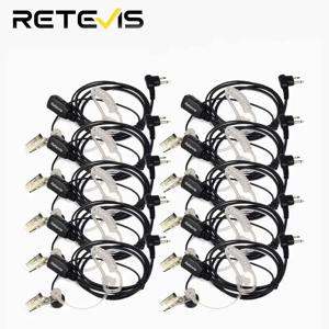 Retevis 10pcs 워키 토키 헤드셋 트랜시버 어쿠스틱 튜브 이어폰 PTT 마이크 Motorola DP1400/GP2000/CP200/040 for HYT