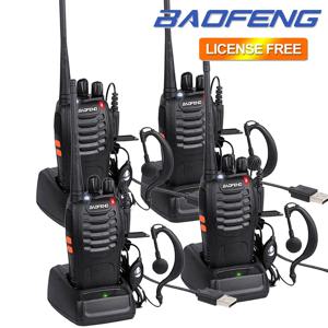 2-4개 바오펑 BF-888S UHF 무전기 장거리 VOX 양방향 라디오 + 이어피스(선택 사항: 스피커 마이크 및 케이블)