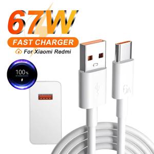 6A 67W 초고속 충전기 케이블 Xiaomi 10T 11 Lite 12 Redmi Note 10 11T 12T 13 POCO X3 X4 F4 빠른 충전 유형 C USB 케이블