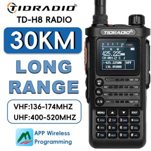 TIDRADIO 2 세대 TD-H8 전문 워키토키, 휴대용 장거리 라디오 전화, 무선 프로그래밍 가능 검색 리피터 USB-C