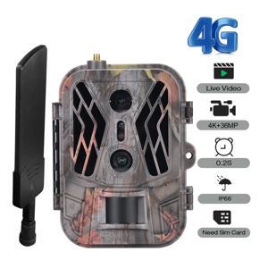 4K 4G 야생동물 사냥 카메라 듀얼 렌즈, 앱 제어 클라우드 서비스, 8000mAh 배터리, 야외 감시 추적용