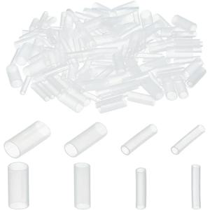 120 Pcs Pastic 신발 끈 팁 4 크기 Paracord 엔드 캡 신발 끈 코드 엔드 팁 캡 Aglet 교체 팁 만들기 키트