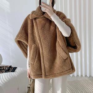 OFTBUY 울 망토 패션 양털 재킷 겨울 리얼 퍼 코트 여성용 테디 레이디 스트리트웨어 두꺼운 따뜻한 오버코트