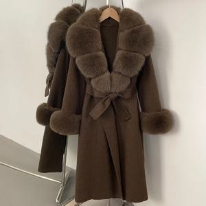 OFTBUY 여성용 퍼 코트 겨울 인조 퍼 코트 여성용 페이크 코트 여성용 신상품 코트 & 재킷 퍼 소매 코트