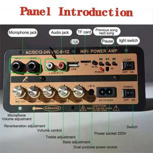 EU/US 플러그 블루투스 5.0 앰프 보드, 광 오디오 AMP, USB, FM 라디오, TF 플레이어, DIY 오디오, 노래방, 가정, 자동차용, 110V/220V