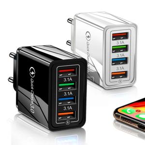 EU US 플러그 3A USB 충전기 멀티 포트 4 USB 퀵 차지 3.0 휴대폰 어댑터 태블릿 휴대용 벽 충전기 빠른 충전기 포코용