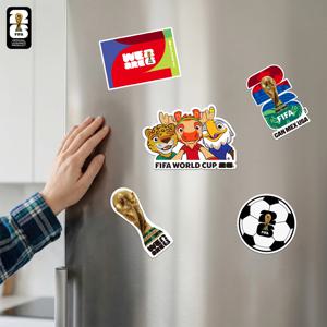 FIFA 월드컵 2026 공식 트로피, 주최도시 및 마스코트 디자인 냉장고 자석 - 냉장고 기념품용 자석 스티커