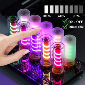 터치 컨트롤 디밍 가능 USB LED 필라멘트 반투명 유리 무드등 자동차 가정 방 노트북 PC 축제 장식 야간 조명