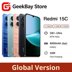 샤오미 레드미 15C 스마트폰, 글로벌 버전 6.9인치 120Hz 화면, 미디어텍 Helio G81-Ultra, 듀얼 50MP 카메라, 6000mAh