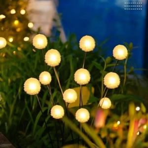 6LED 솔라 민들레 무드등, 방수 야외용 따뜻한 백색 LED 정원 장식 램프 (마당, 산책로, 잔디밭, 파티오, 웨딩 파티용)