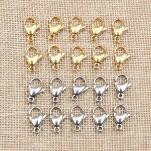 30 개/몫 10*5mm 12*7mm 스테인레스 스틸 골드 랍스터 걸쇠 후크 목걸이 & 팔찌 체인 DIY 패션 쥬얼리 결과