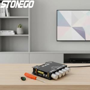 블루투스 파워 앰프 50W×2 100W 서브우퍼 오디오 모듈(DIY 홈 시어터용 저음 고음 조절 기능 포함) 12V-24V