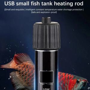 USB 미니 수족관 히터, 26 ° C형 항온 수중 온도 조절기, 소형 어항 애완용품용 10W 히터