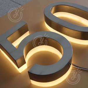 맞춤형 LED 주택 번호 백라이트 3D 금속 간판 글자 (사업장 매장 방수 주택 번호 야외 간판용)