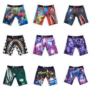 ETHIKA 1Pcs 남성 속옷 복서 통기성 메쉬 가랑이 남성 속옷 플러스 사이즈 L-3XL 남성 팬티 인쇄 된 남성 복서 팬티