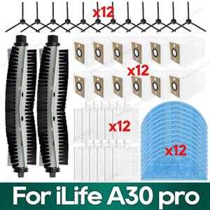iLife A30 Pro 액세서리와 호환 가능 메인 브러시 필터 먼지 봉투 걸레 천 세척 가능 교체 부품 키트