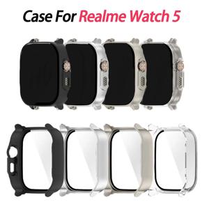 Realme Watch 5 용 하드 PC + 강화 유리 케이스 Realme Watch 5 스크린 프로텍터 액세서리 용 범퍼 풀 커버 보호 쉘