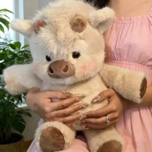사랑스러운 하이랜드 카우 플러시 장난감 45cm - 포옹하기 좋은 달리는 소 인형, 고급 부드러운 원단으로 제작, 편안한 동반자