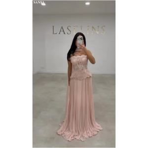 산사 맞춤형 블러쉬 핑크 컬럼 홀터넥 프롬 드레스 플리츠 슬리브리스 레이스업 베스티도 데 노체 포멀 이브닝 2026