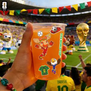 FIFA 월드컵 공식 정품 2026 축구 스티커, 풋볼 월드컵 트로피 마스코트 테마 스티커, 여행 가방/노트북 스티커
