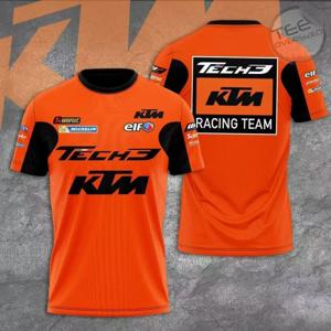 KTM Tech3 레이싱 팀 티셔츠, 남성용, 통기성, 속건성, 오토바이 오프로드 의류, 스포츠 탑
