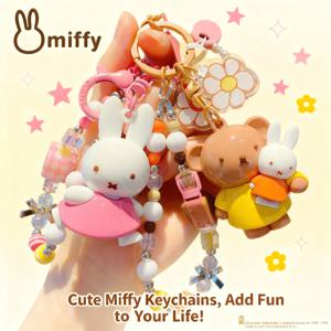 귀여운 미피 보리스 인형 키체인 펜던트, 창의적인 DIY 커플 키체인, 소녀들을 위한 백팩 선물