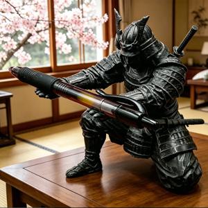 창의적인 사무라이 펜 홀더 일본 전사 연필꽂이 3D 프린팅 문구 정리대 사무실 장식품 책상 장식 선물