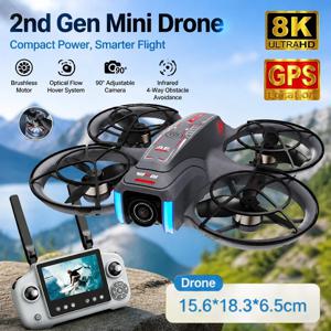 새로운 2세대 AE21 GPS 드론 전문가용 8K 카메라 항공 FPV 브러시리스 모터 장애물 회피 기능 탑재 대형 화면 리모컨 접이식 드론
